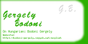 gergely bodoni business card